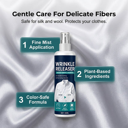 👔✨ Instant wrinkle release – no iron, travel-ready, static-free & fresh.